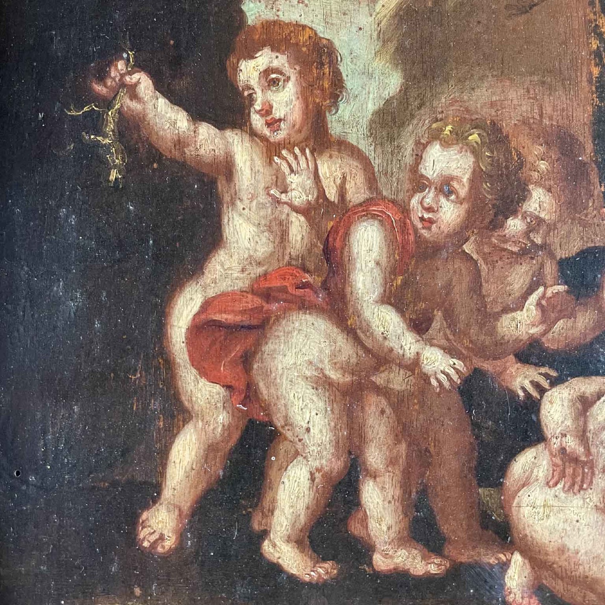 Paire De Paysage Aux Putti Angelots-photo-4