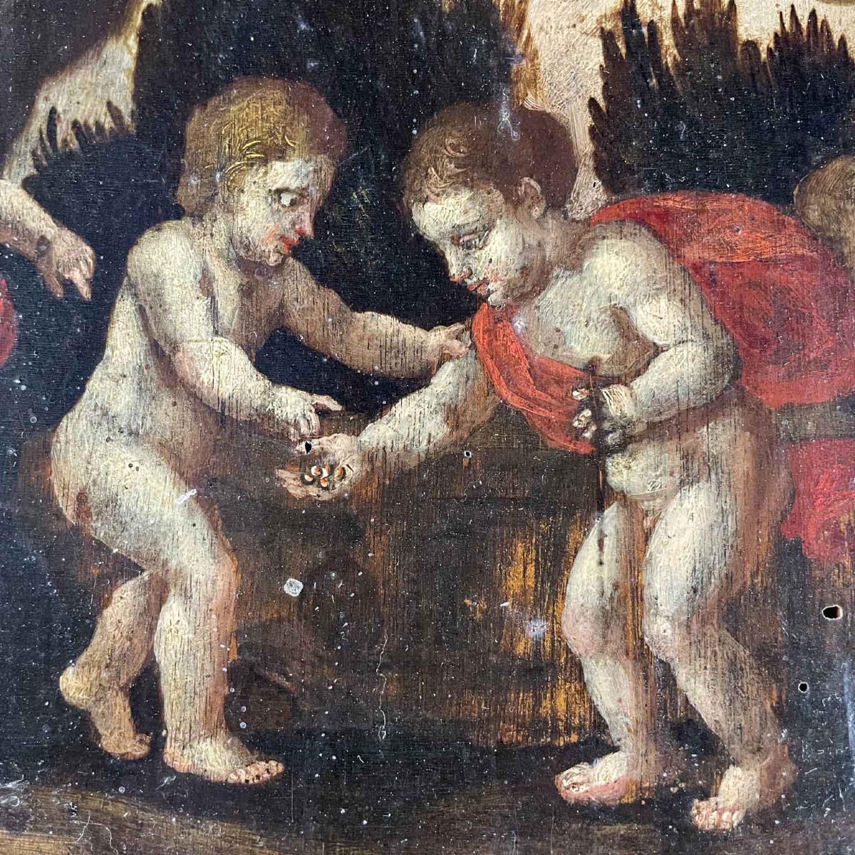 Paire De Paysage Aux Putti Angelots-photo-1