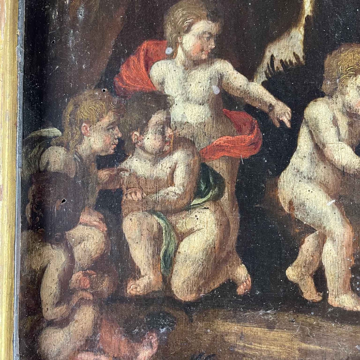 Paire De Paysage Aux Putti Angelots-photo-2
