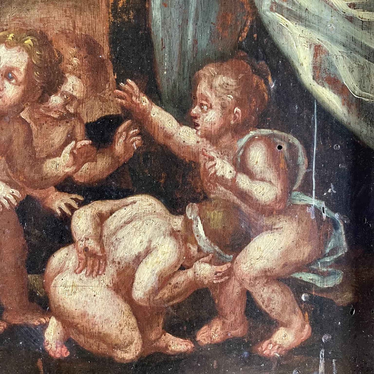 Paire De Paysage Aux Putti Angelots-photo-4