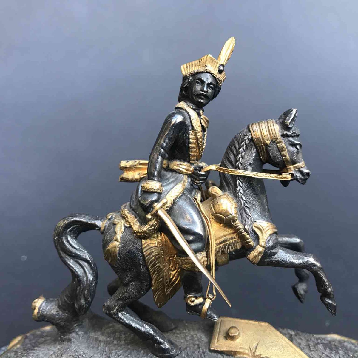 Joachim Murat On Prancing Horse 19th Century Bronze Figure-photo-4