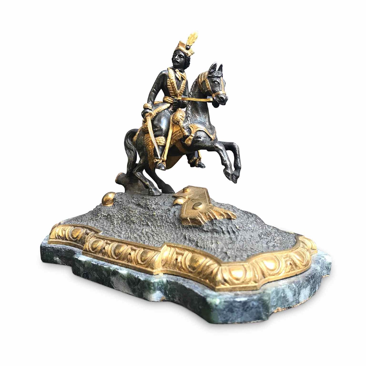 Joachim Murat On Prancing Horse 19th Century Bronze Figure-photo-3