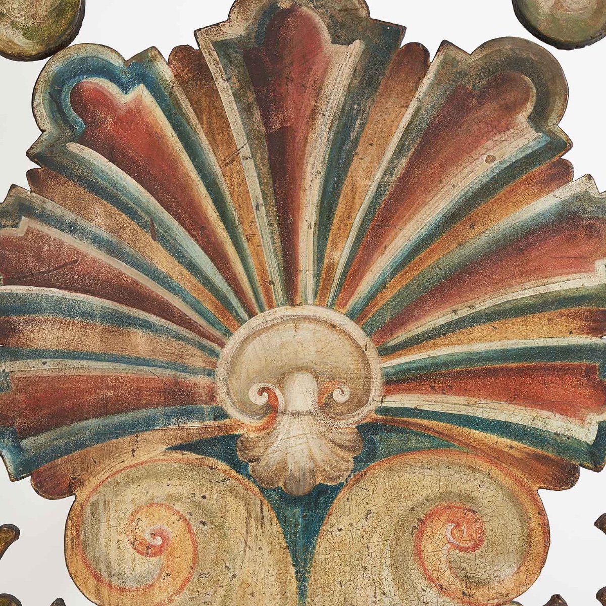 Tête De Lit Double italien bois Peint Avec Coquille Et Volutes 1950-photo-6
