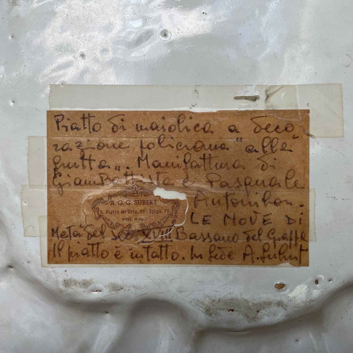 Centre de Table Ovale en Faïence Vénitienne Antonibon avec Décor  Rocaille aux Fruits 1750-photo-2