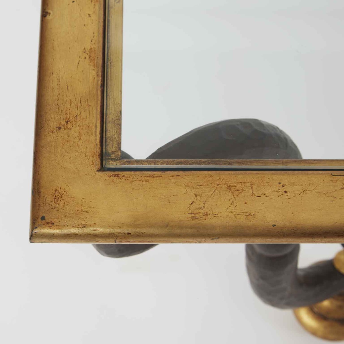 Italian Florentine Crystal And Forged Gilt Iron Rectangular Coffee Table By Banci 1980s-photo-3