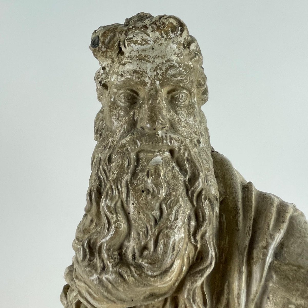 Italian Plaster Moses Sculpture After Michelangelo 20th Century-photo-3