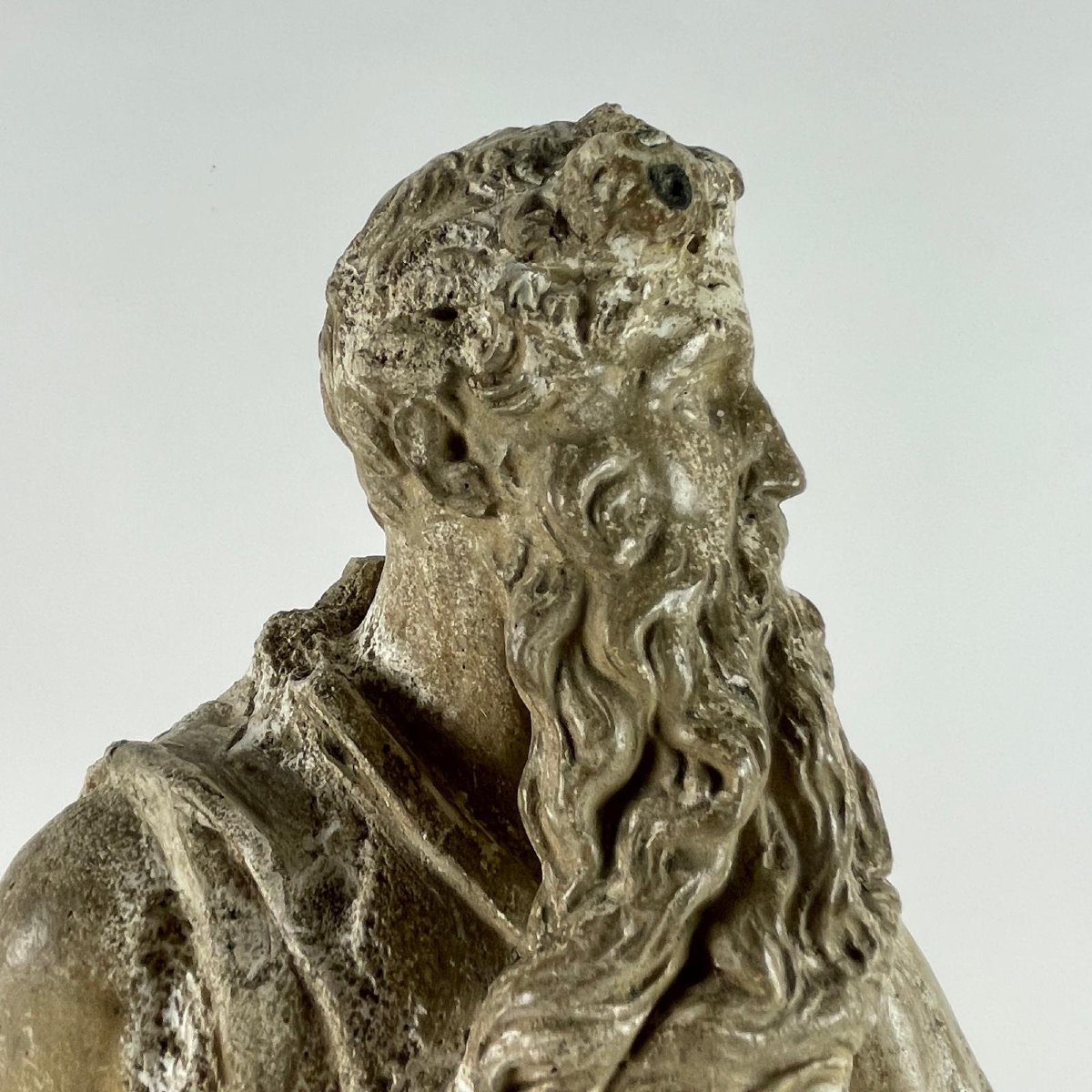 Italian Plaster Moses Sculpture After Michelangelo 20th Century-photo-3