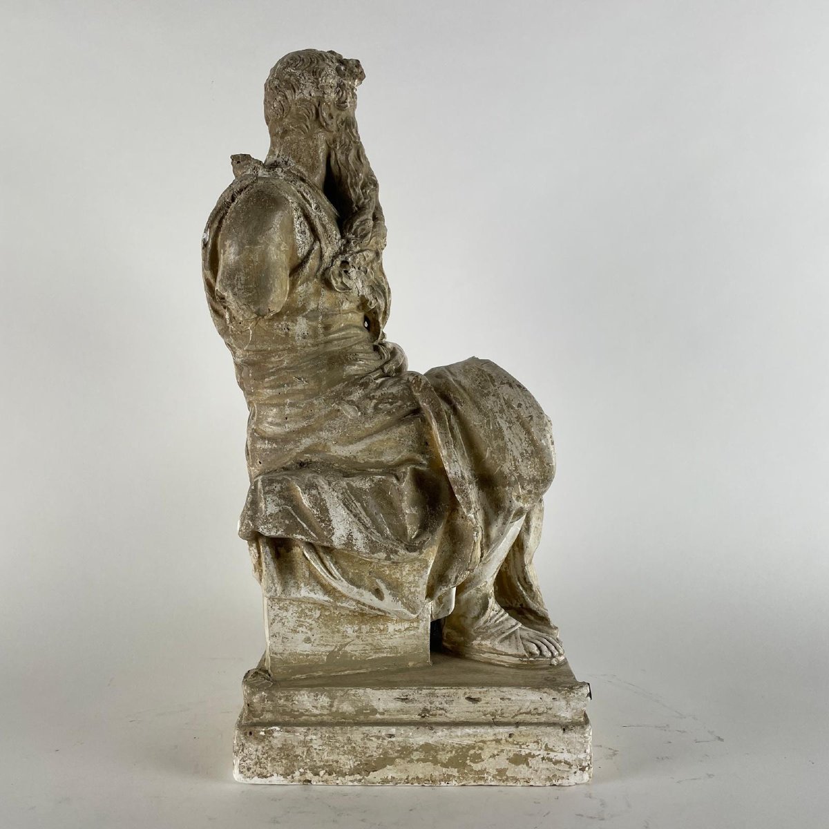 Italian Plaster Moses Sculpture After Michelangelo 20th Century-photo-5