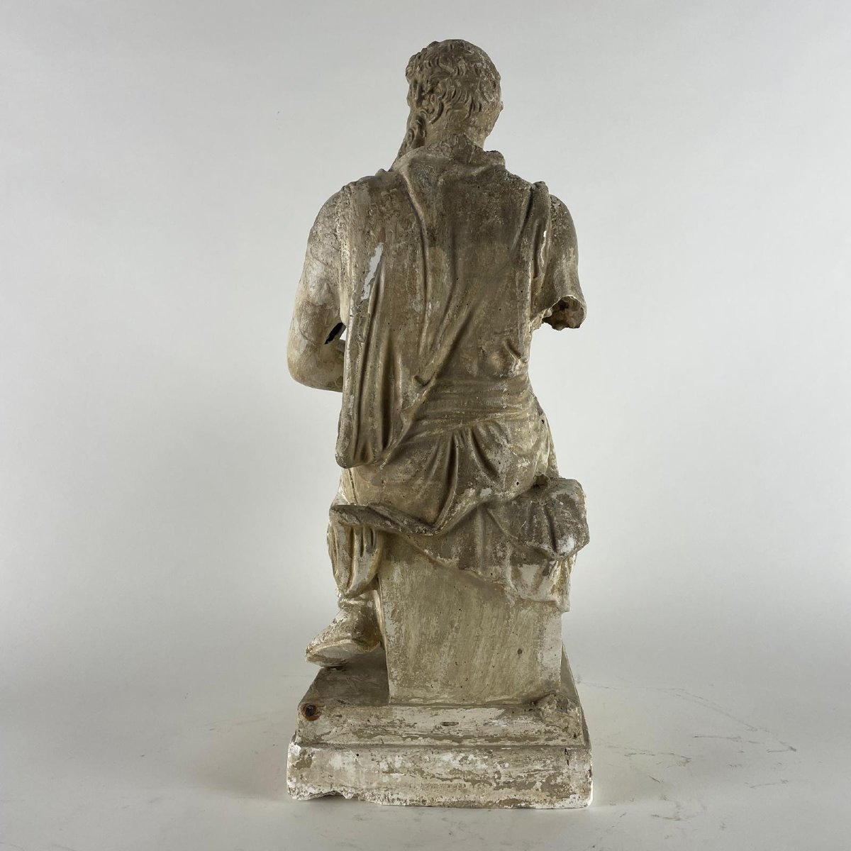 Italian Plaster Moses Sculpture After Michelangelo 20th Century-photo-6