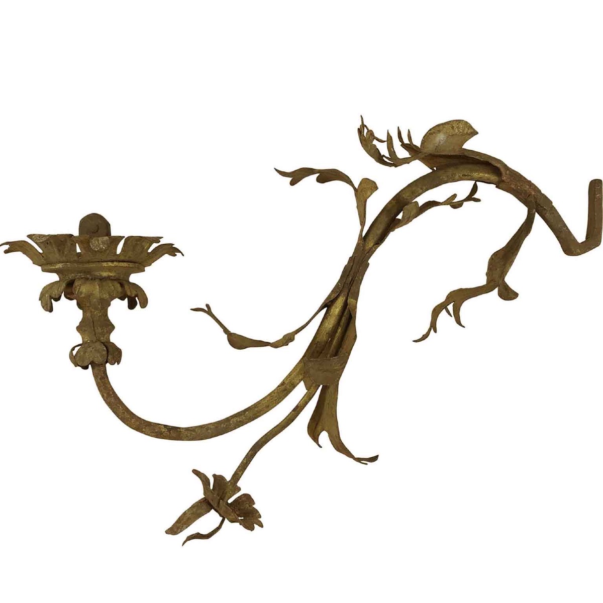 Italian 18th Century Set Of Six Gilt Iron Arms Suitable As Wall Lights-photo-4