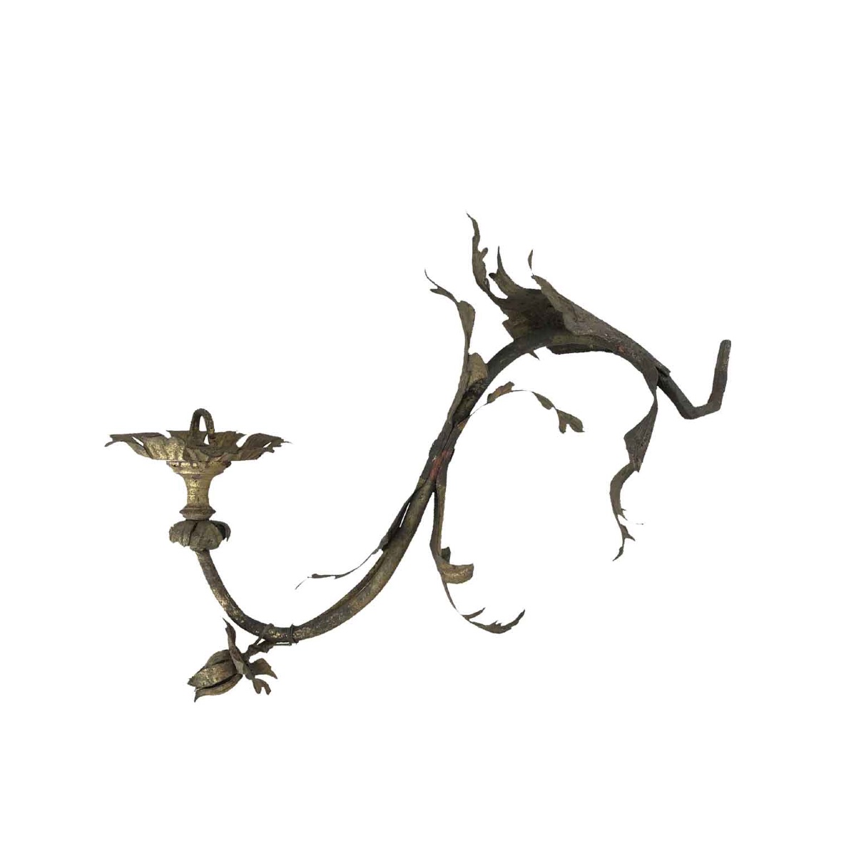 Italian 18th Century Set Of Six Gilt Iron Arms Suitable As Wall Lights-photo-7