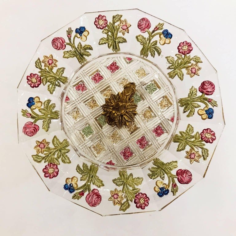 Pair Of 19th Century Austrian Crystal And Ormolu Sweet Stands Biedermeier Style-photo-1