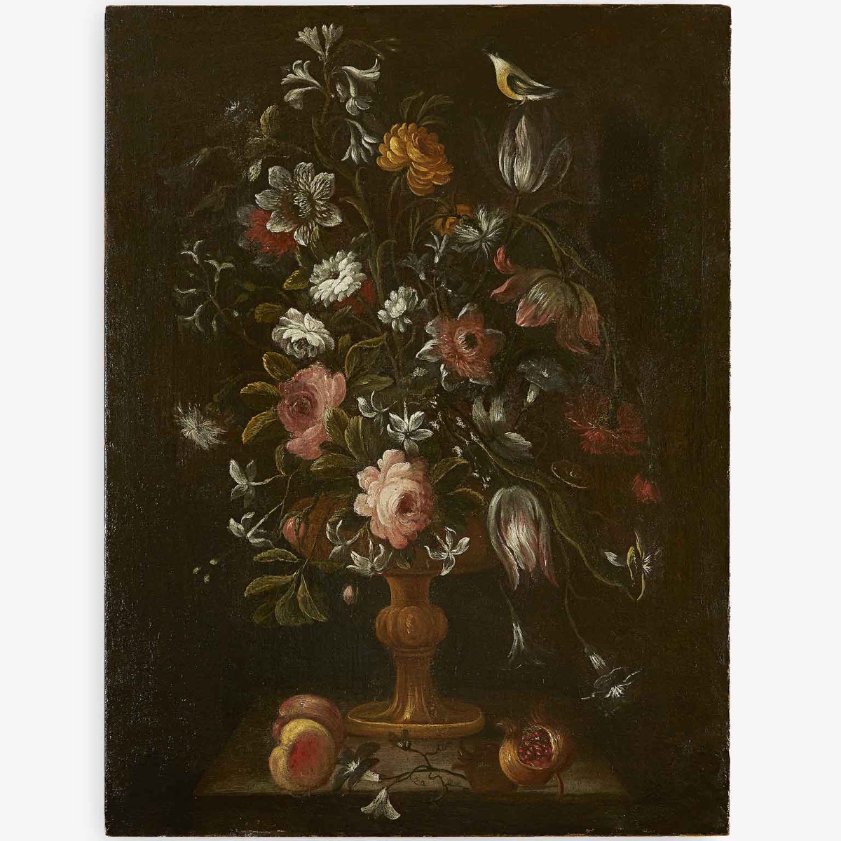 Paire De Natures Mortes De Fleurs Italienne 17ème Siecle-photo-2