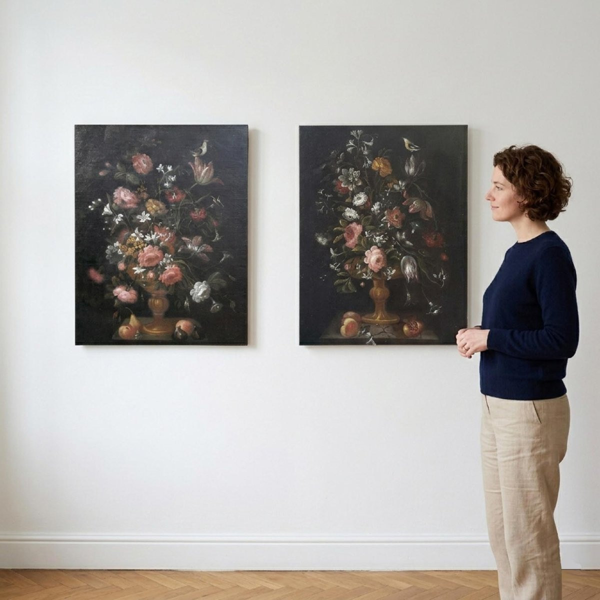 Pair Of 17th Century Italian Flowers Still Life Paintings-photo-7