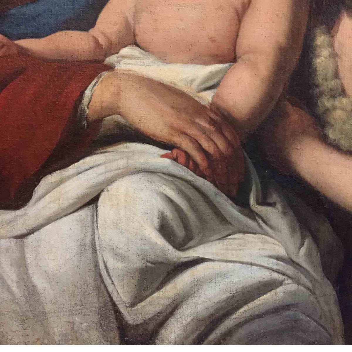 Vierge à l'Enfant Et Saint Jean  17ème École italienne-photo-4