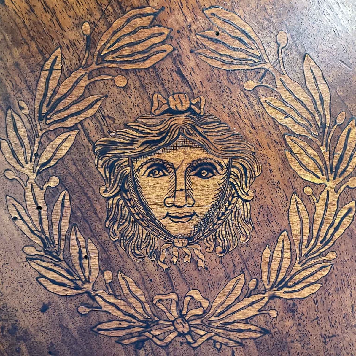 Lit Italien Plaqué En Noyer Debut 19ème-photo-2