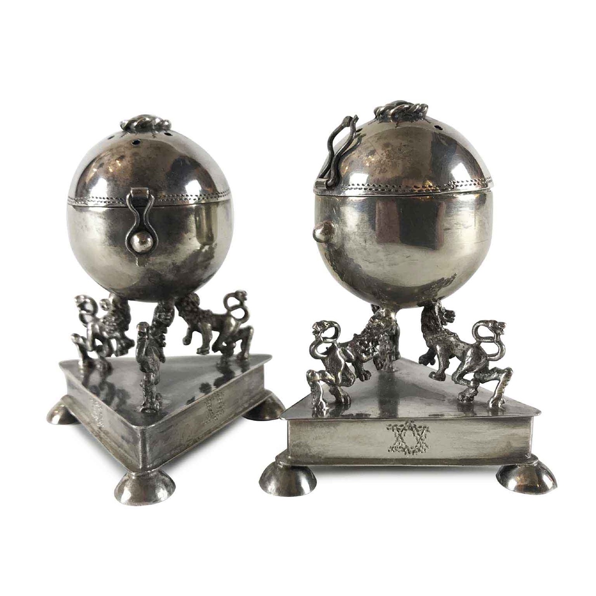 Pair Of Circular Silver Besamins-photo-1