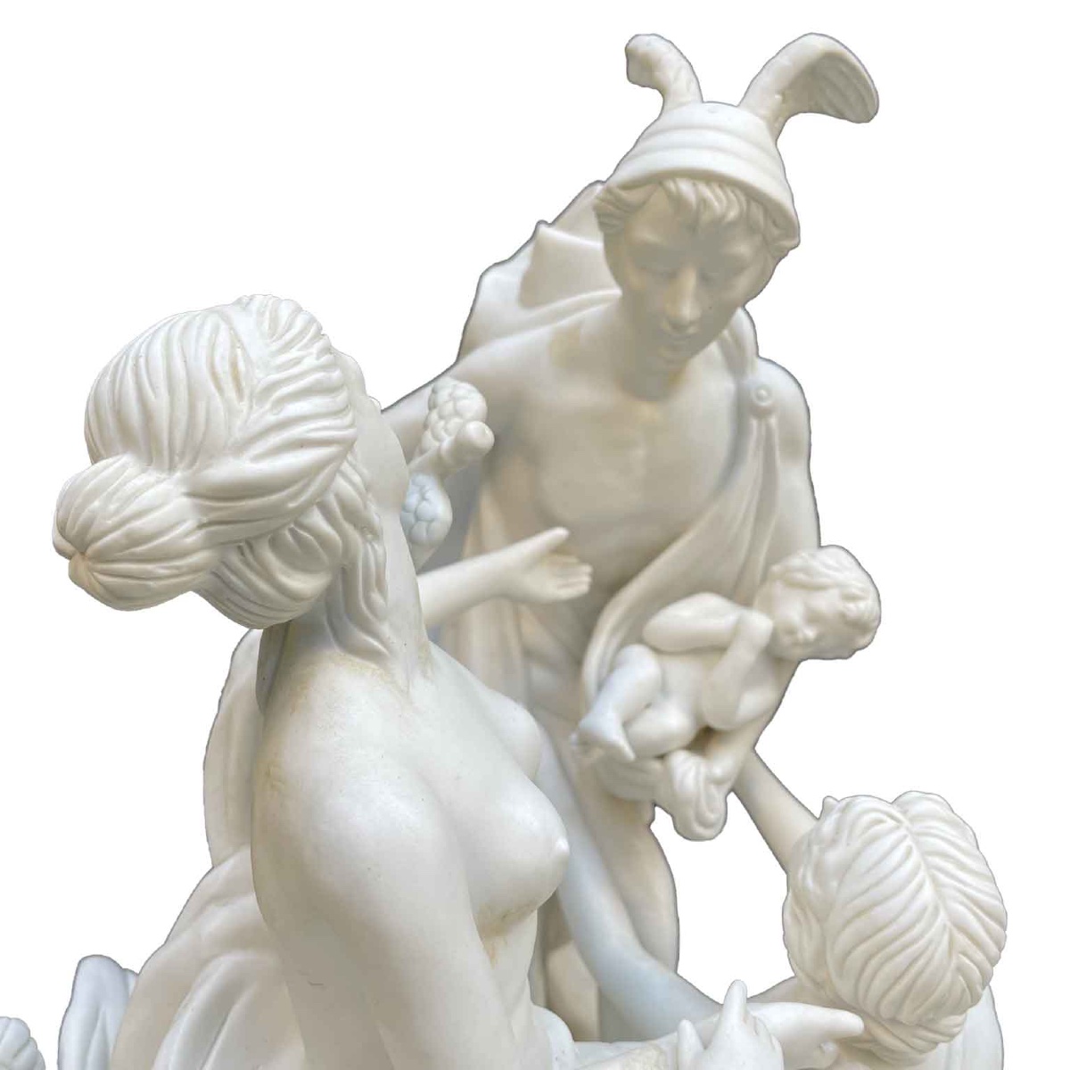 White Porcelain Biscuit Italian Centerpiece 20th Century Mythological Sculptural Group -photo-1