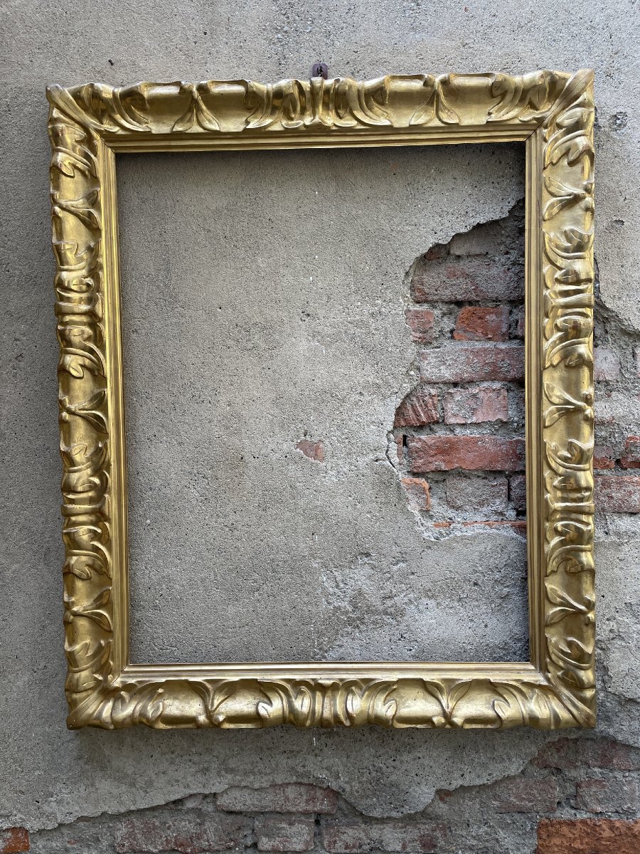 Antique Carved And Gilded Italian Bolognese Frame 17th Century-photo-3