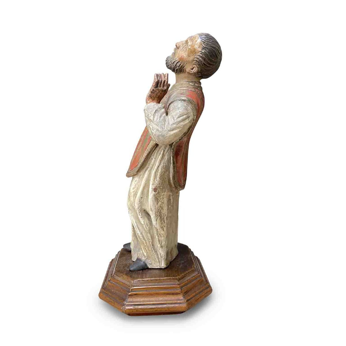 Figurine de prêtre en terre cuite avec des yeux en verre-photo-2