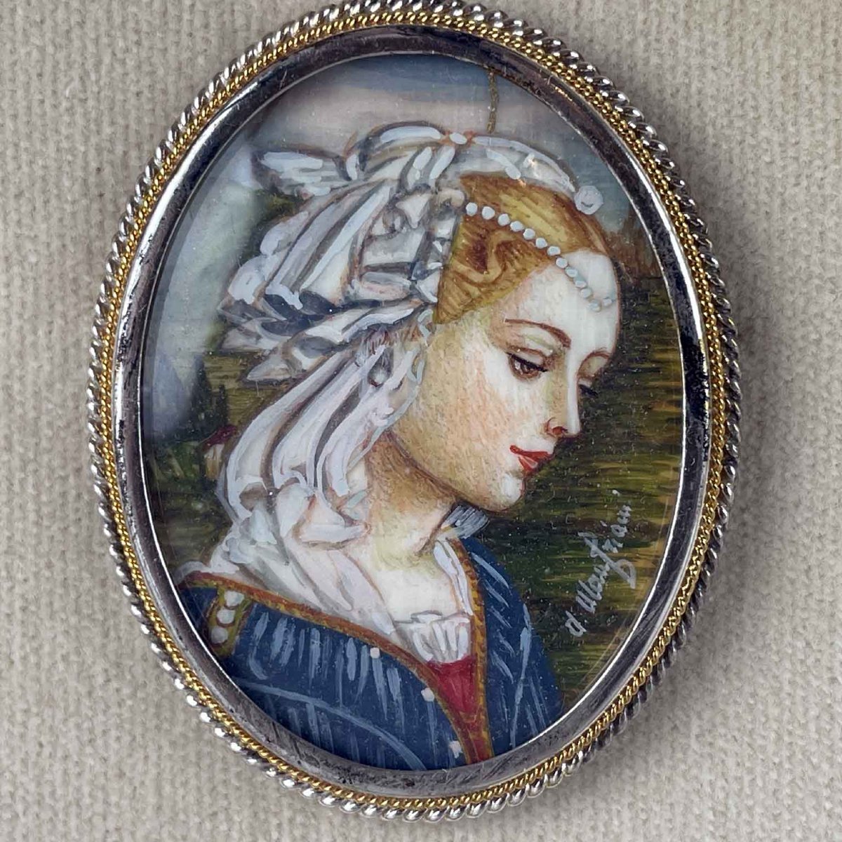 Anna Manfriani Composition Of Six Oval Miniatures-photo-2