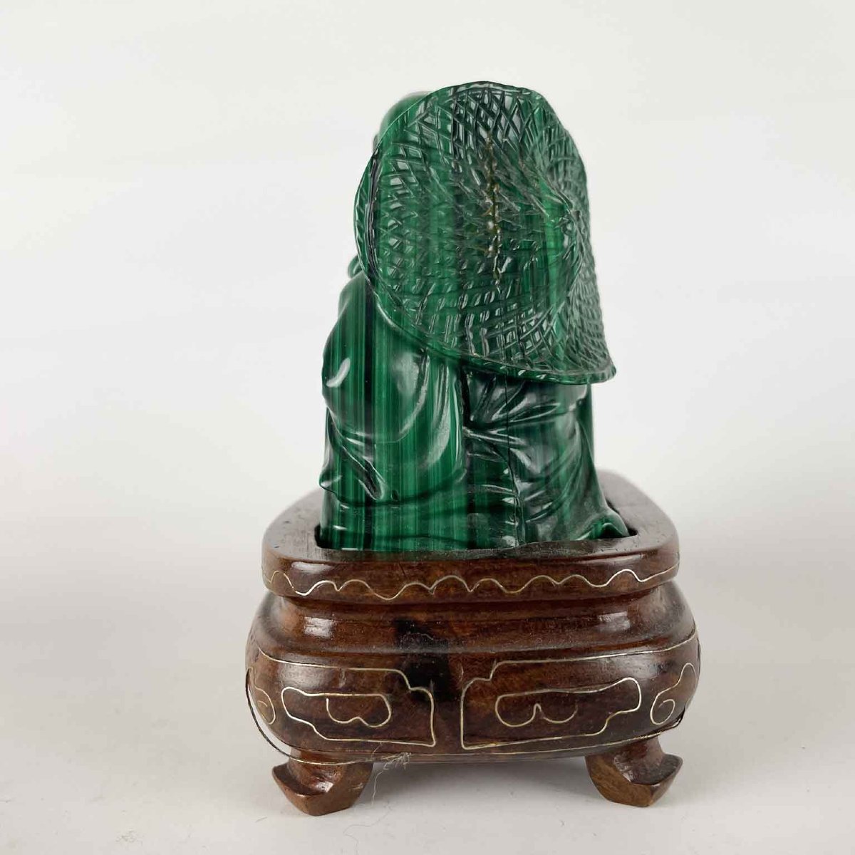 Bouddha rieur assis en malachite Chine, vers 1950-photo-3