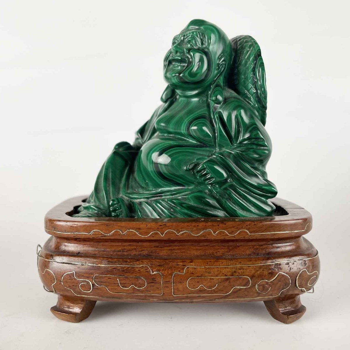 Bouddha rieur assis en malachite Chine, vers 1950-photo-4