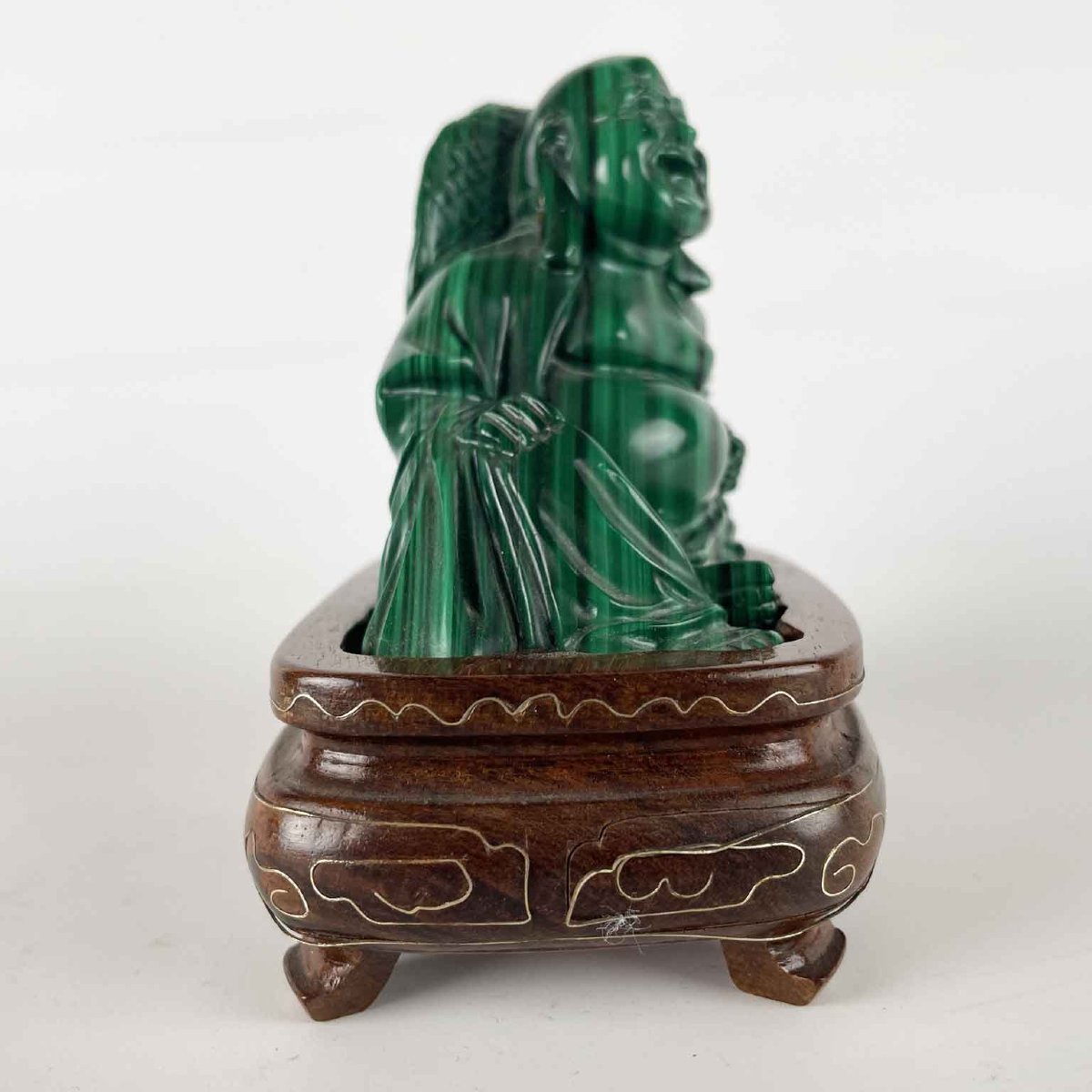 Bouddha rieur assis en malachite Chine, vers 1950-photo-2