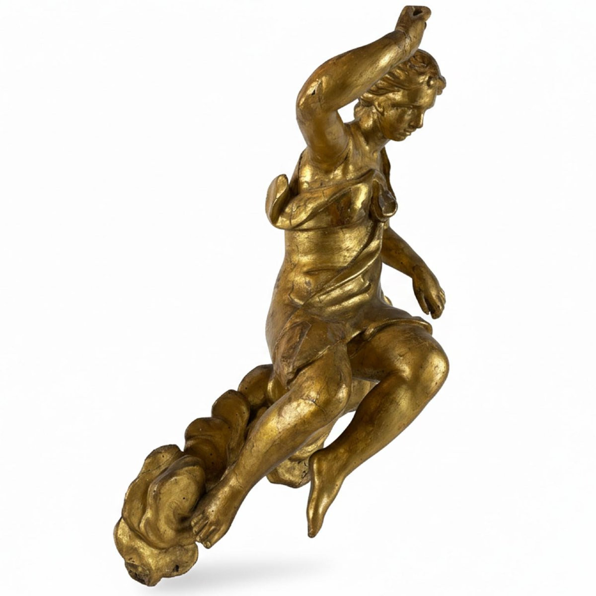 Baroque Carved And Gilded Diana Sculpture, 1600-photo-2