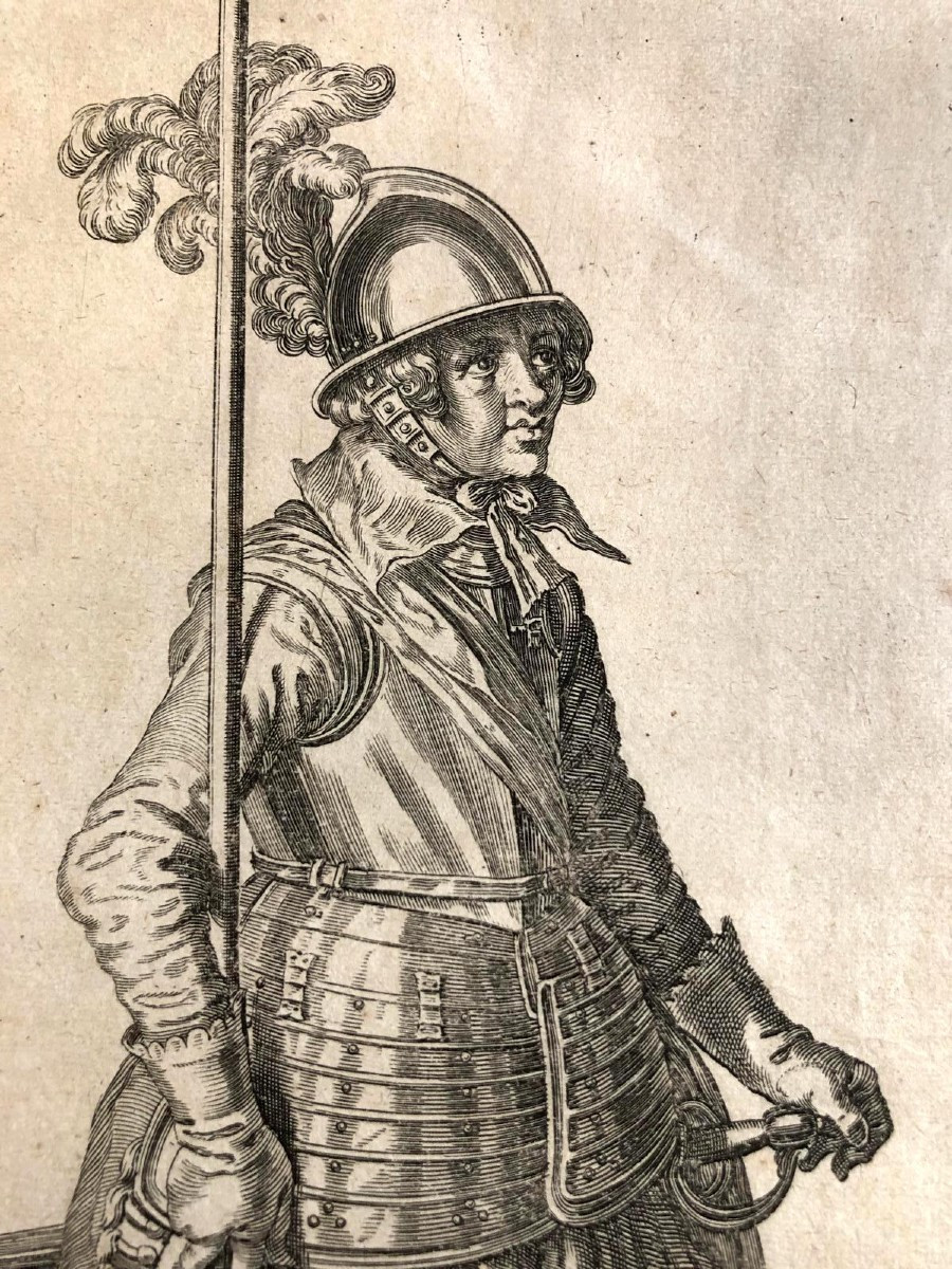 Jacob De Ghein Soldats Avec Armes Médiévales  Gravures à L'Eau-fort Série de Quatre 1607-photo-3
