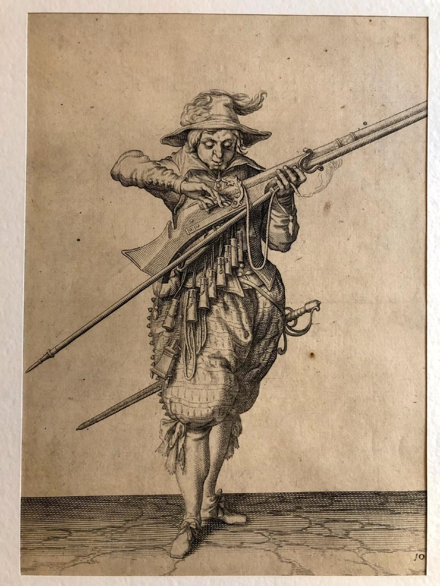 Jacob De Ghein Soldats Avec Armes Médiévales  Gravures à L'Eau-fort Série de Quatre 1607-photo-4