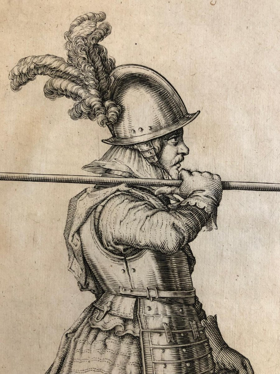 Jacob De Ghein Soldats Avec Armes Médiévales  Gravures à L'Eau-fort Série de Quatre 1607-photo-6