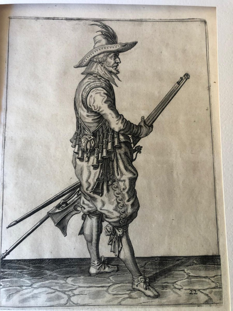 Jacob De Ghein Soldats Avec Armes Médiévales Gravures Flamand à L'Eau-fort Série de Quatre 1607-photo-2