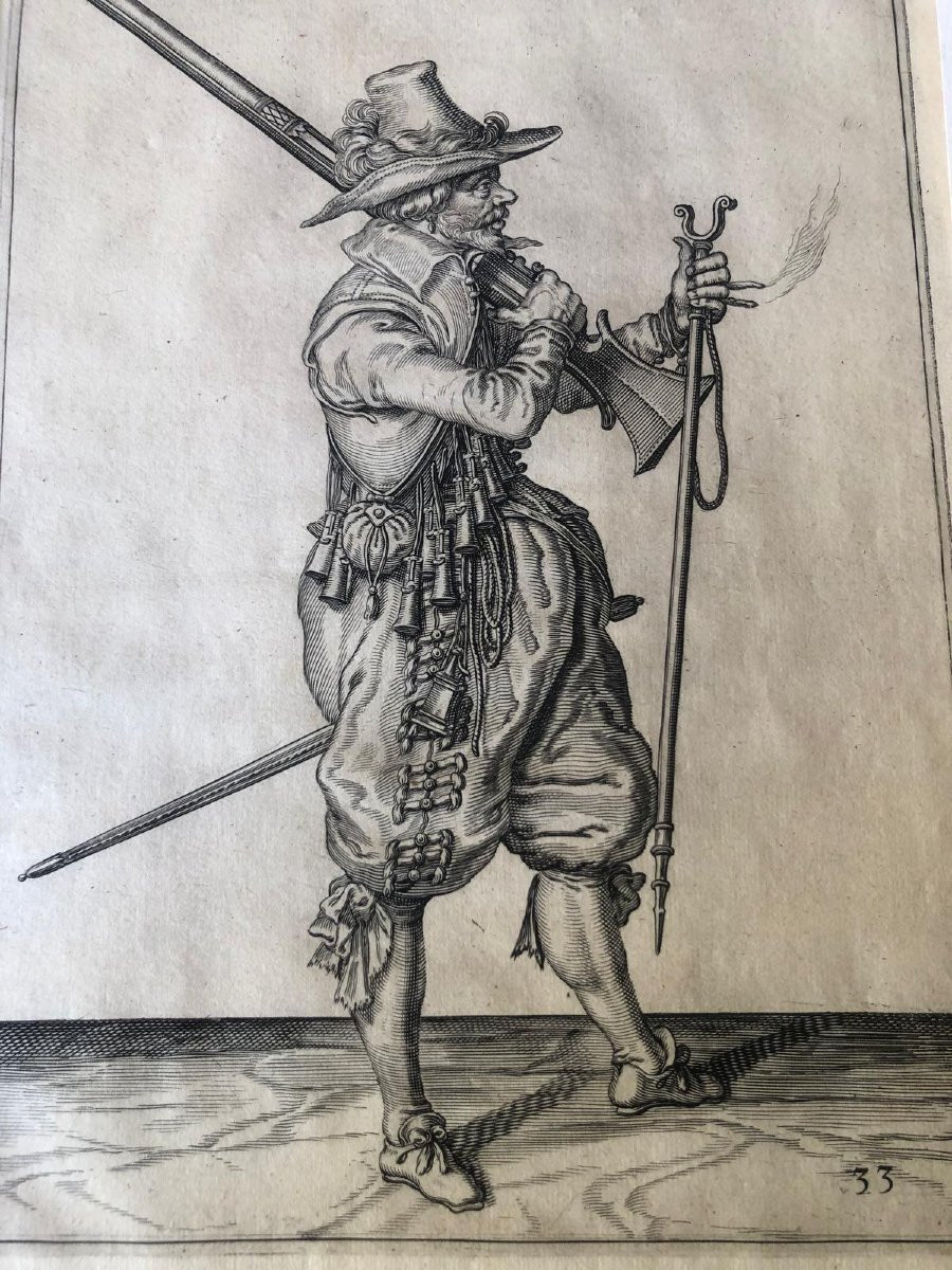 Jacob De Ghein Soldats Avec Armes Médiévales Gravures Flamand à L'Eau-fort Série de Quatre 1607-photo-3