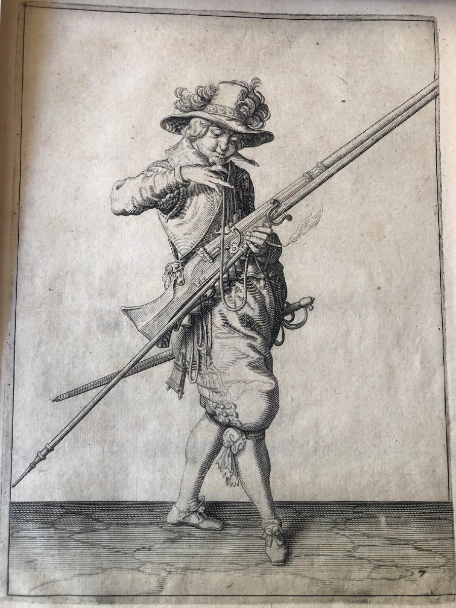 Jacob De Ghein Soldats Avec Armes Médiévales Gravures Flamand à L'Eau-fort Série de Quatre 1607-photo-4