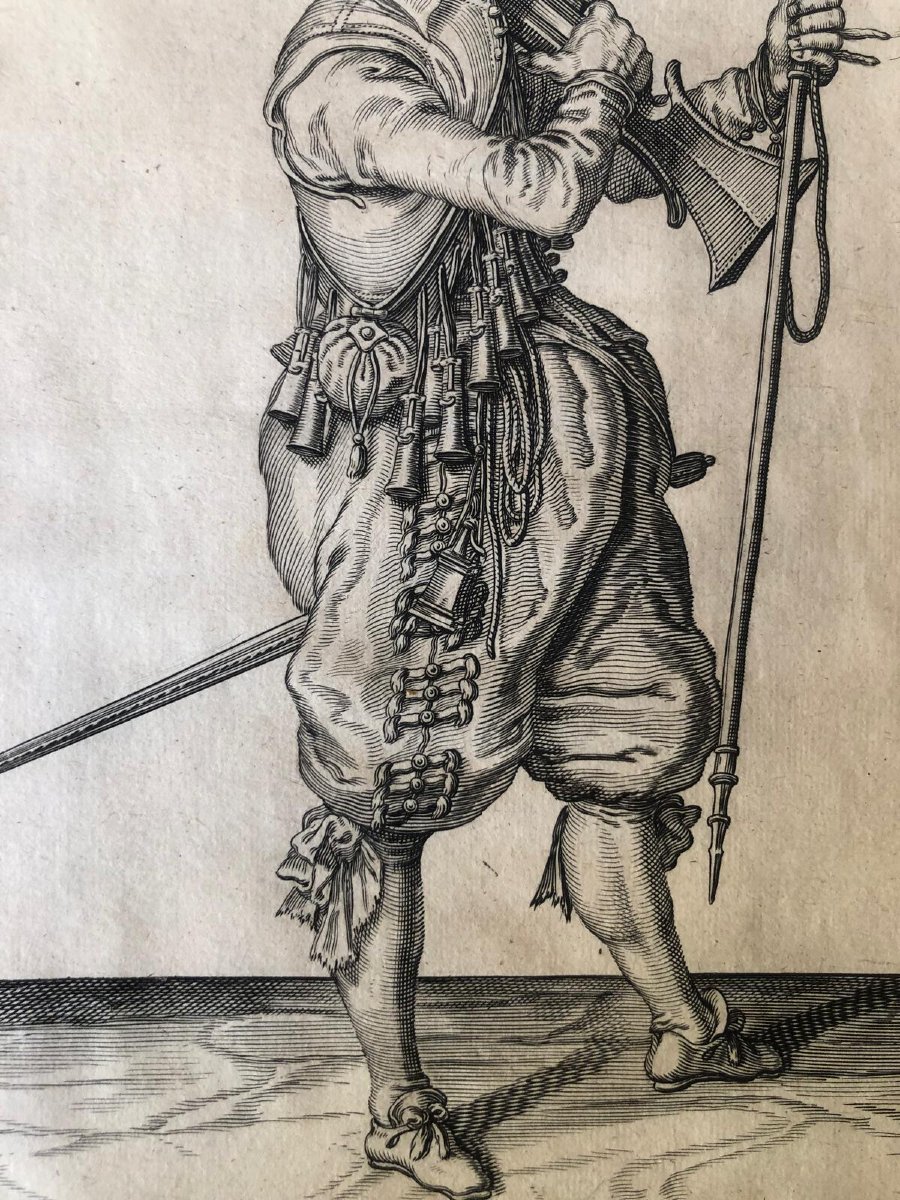 Jacob De Ghein Soldats Avec Armes Médiévales Gravures Flamand à L'Eau-fort Série de Quatre 1607-photo-6