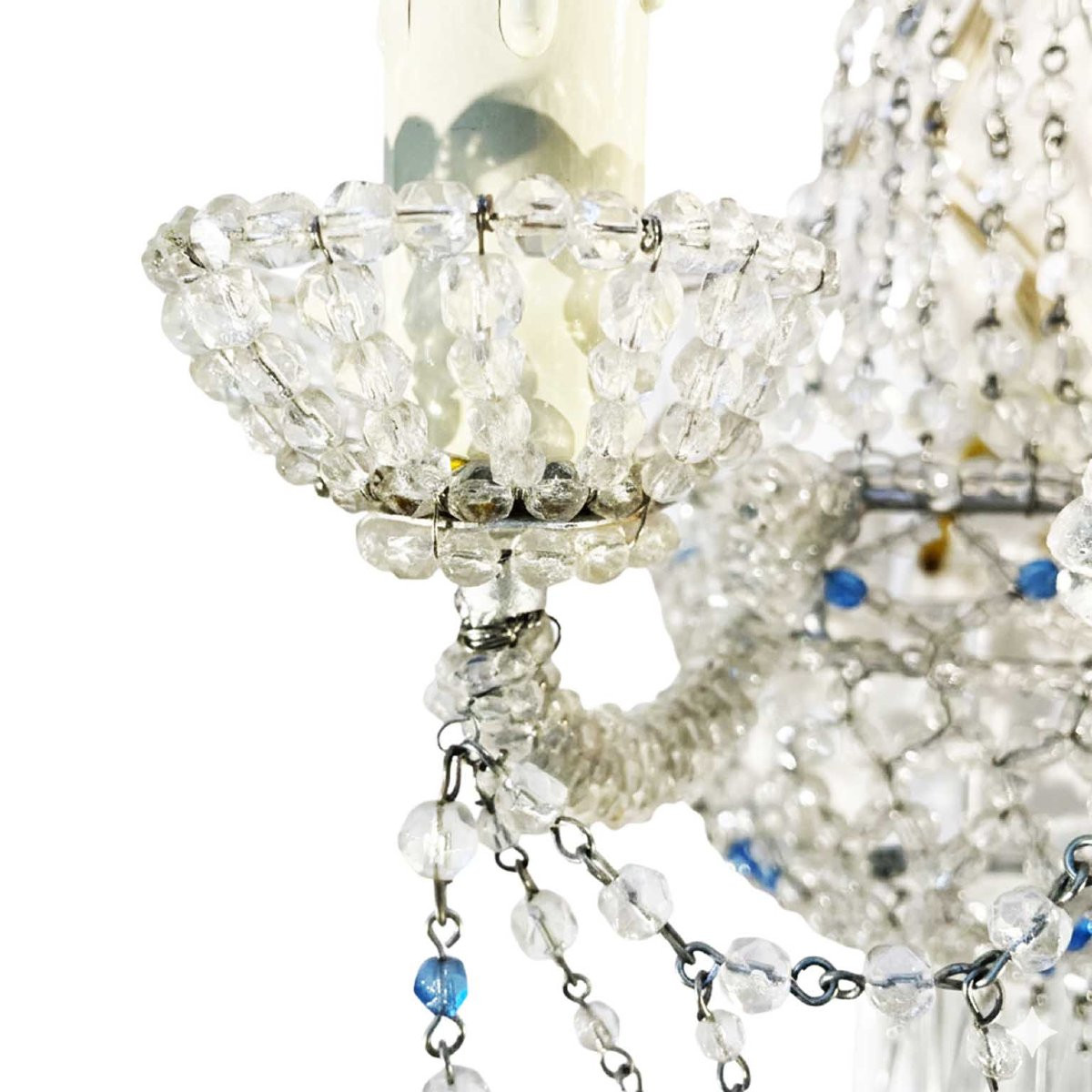 Pair Of Italian Two-light Beaded Crystal Wall Lights 1970s-photo-4