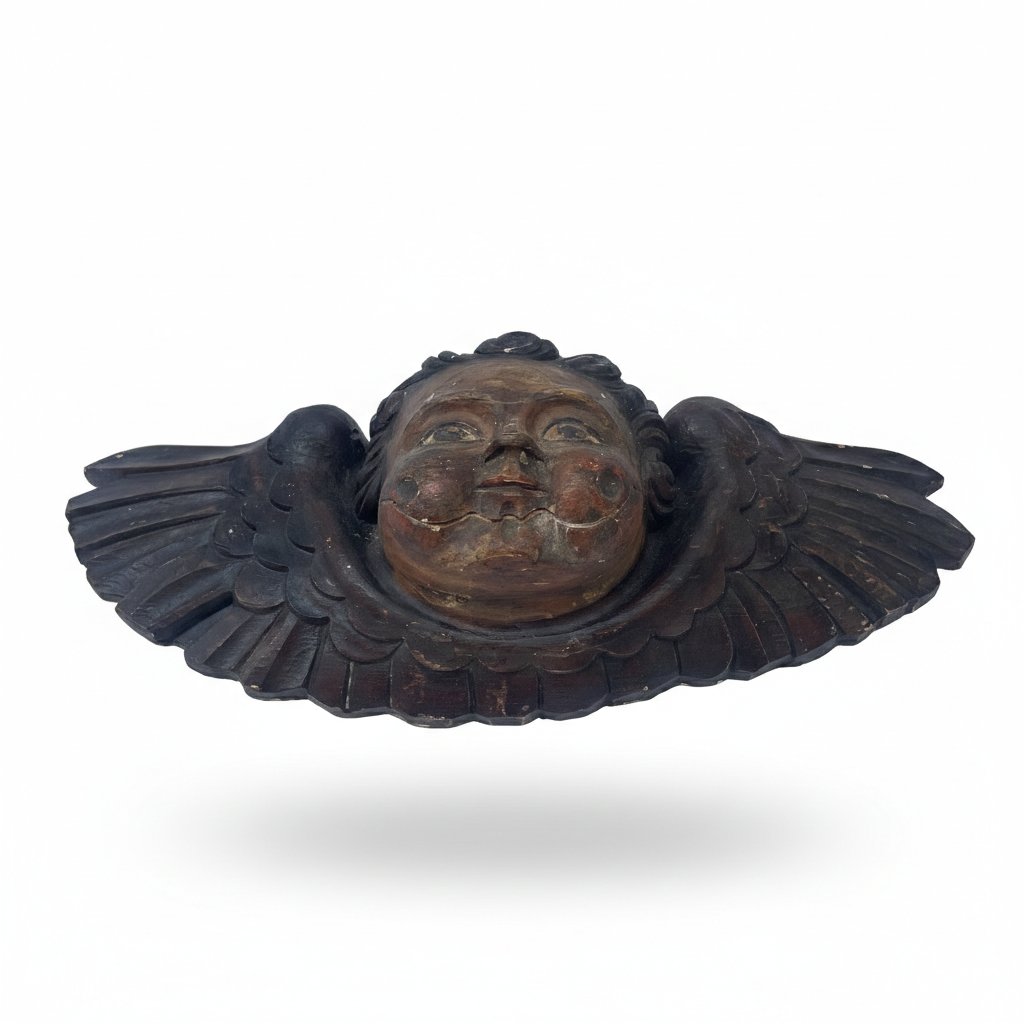 Têtes de Chérubins Ailés en Bois Frises Sculptées Italiens 19ème Siècle-photo-2