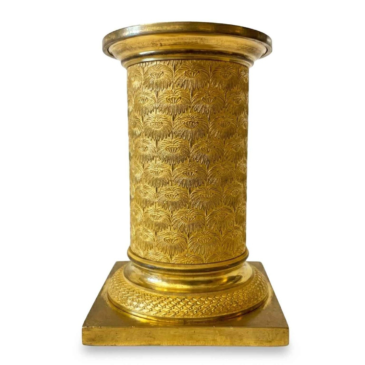 Paire de Bougeoirs Style Empire en Bronze Doré, Cassolettes  vers 1830-photo-3