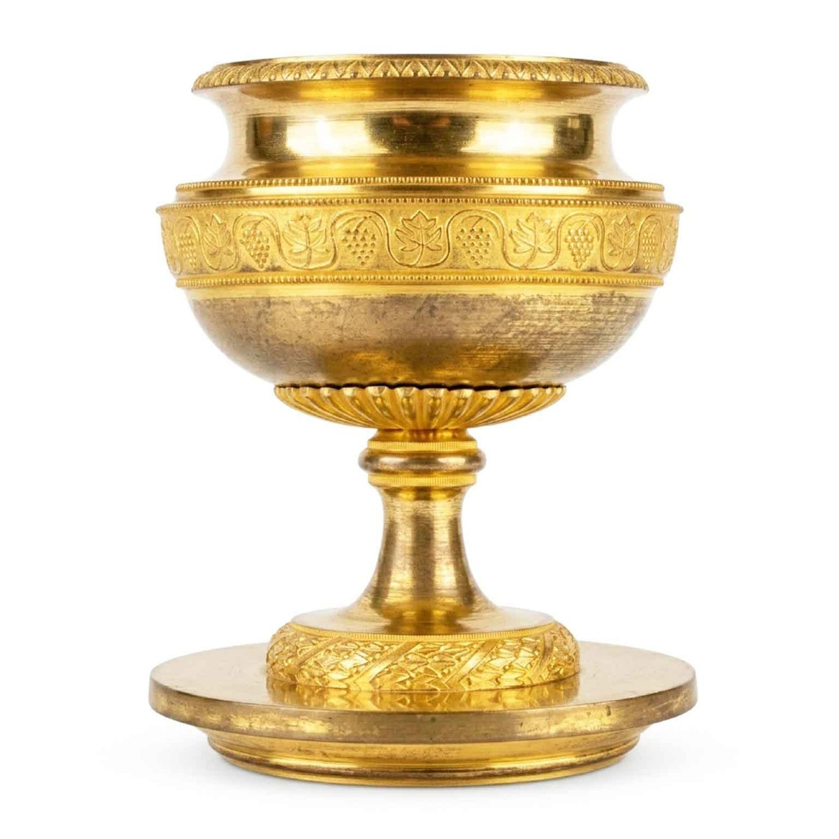 Paire de Bougeoirs Style Empire en Bronze Doré, Cassolettes  vers 1830-photo-1