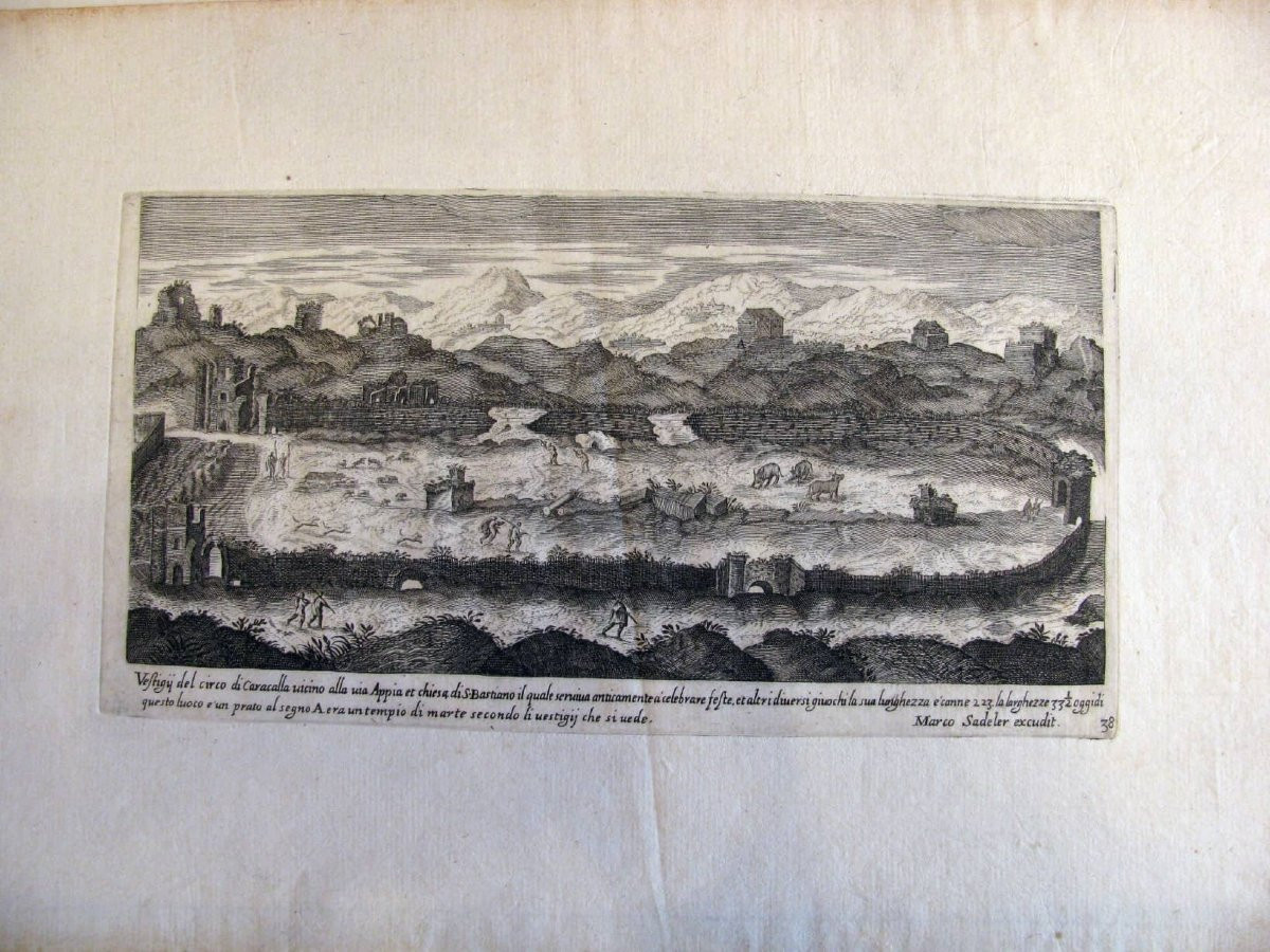 Deux Gravures Romaines  Circus Maximus et  Circus de Caracalla Marco Sadeler 1606-photo-2