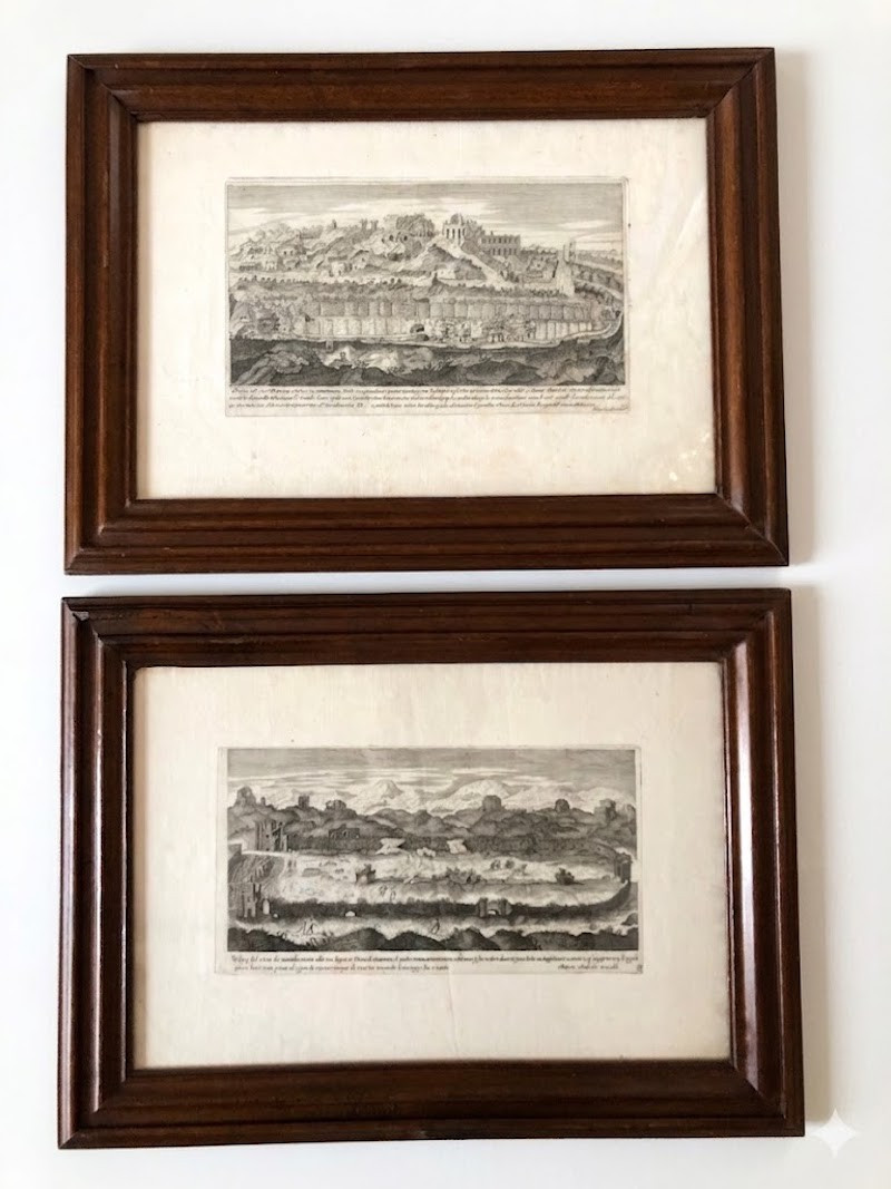 Deux Gravures Romaines  Circus Maximus et  Circus de Caracalla Marco Sadeler 1606