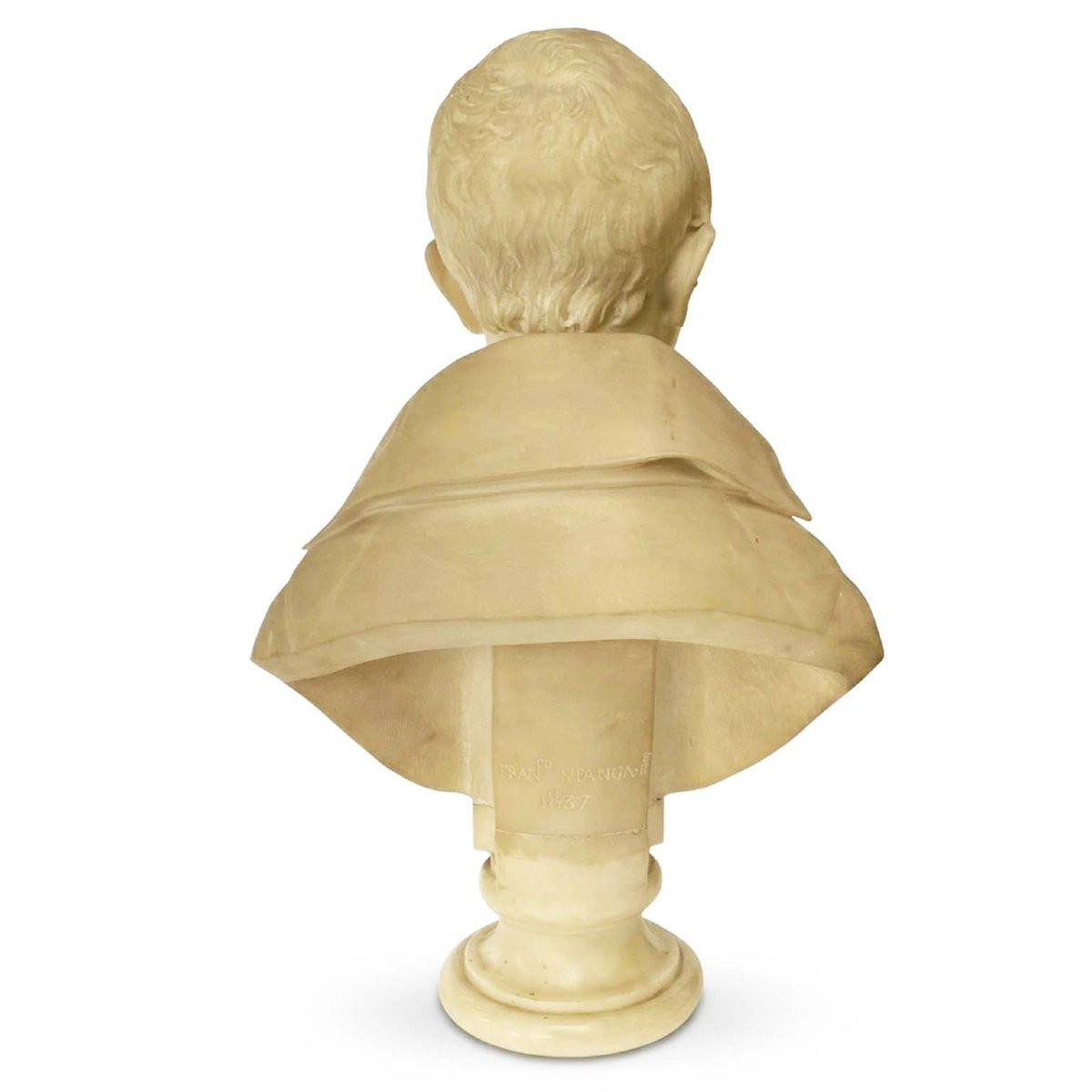 Francesco Stanga Buste d'Enfant en Marbre de Carrare 1837-photo-4