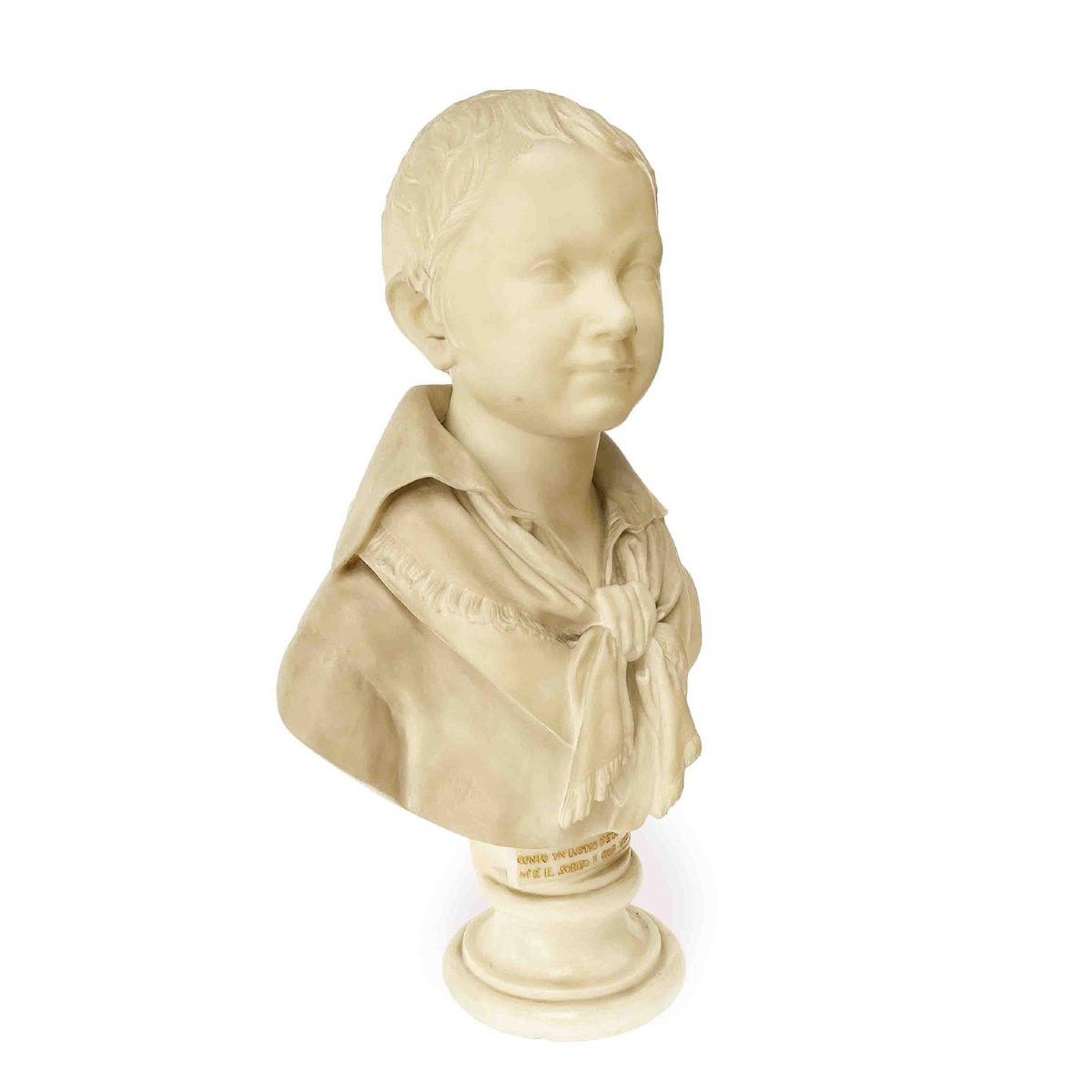 Francesco Stanga Buste d'Enfant en Marbre de Carrare 1837-photo-1