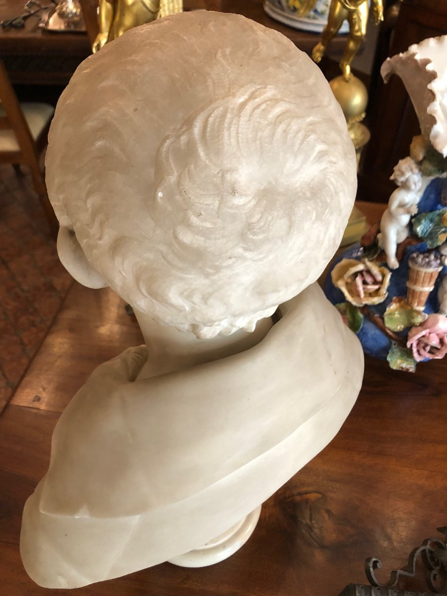 Francesco Stanga Buste d'Enfant en Marbre de Carrare 1837-photo-8