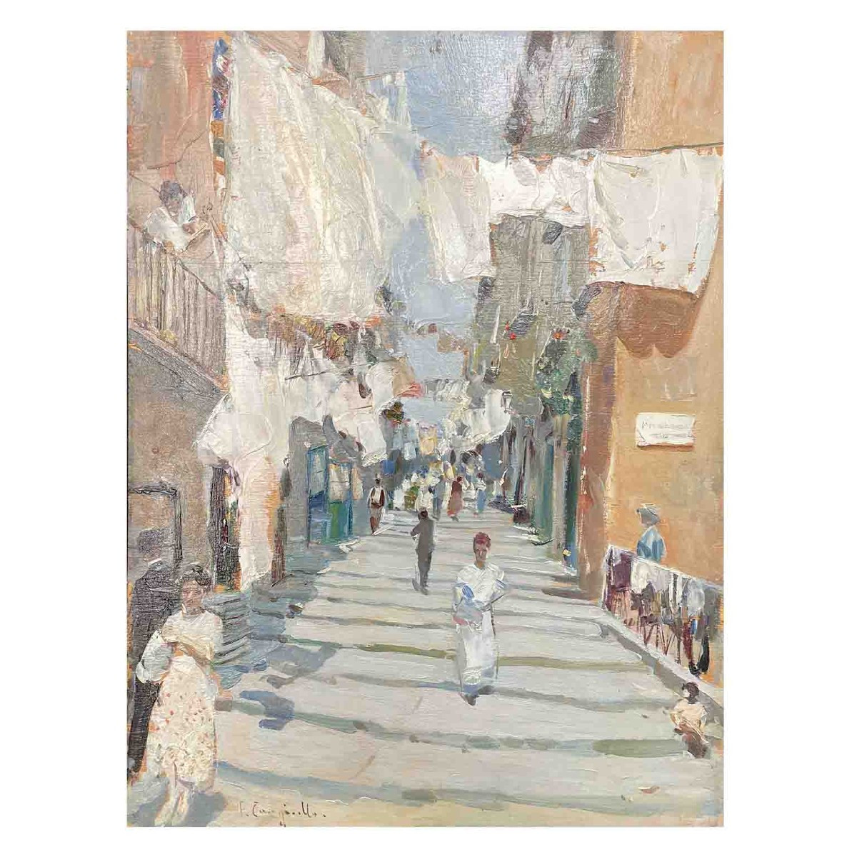 Francesco Cangiullo, View Of Naples: Pallonetto In Santa Lucia, 1900