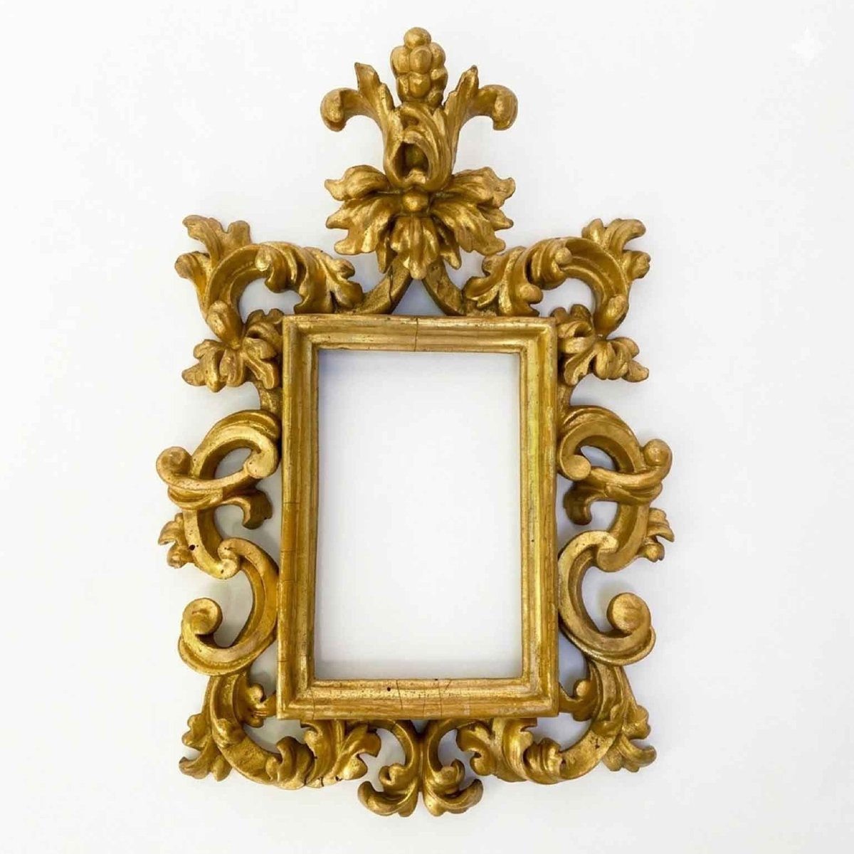 Pair Of Antique Carved And Gilded Picture Frames From Central Italy-photo-4