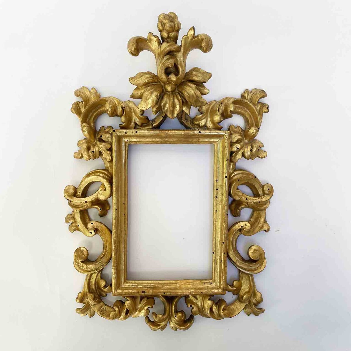 Pair Of Antique Carved And Gilded Picture Frames From Central Italy-photo-1
