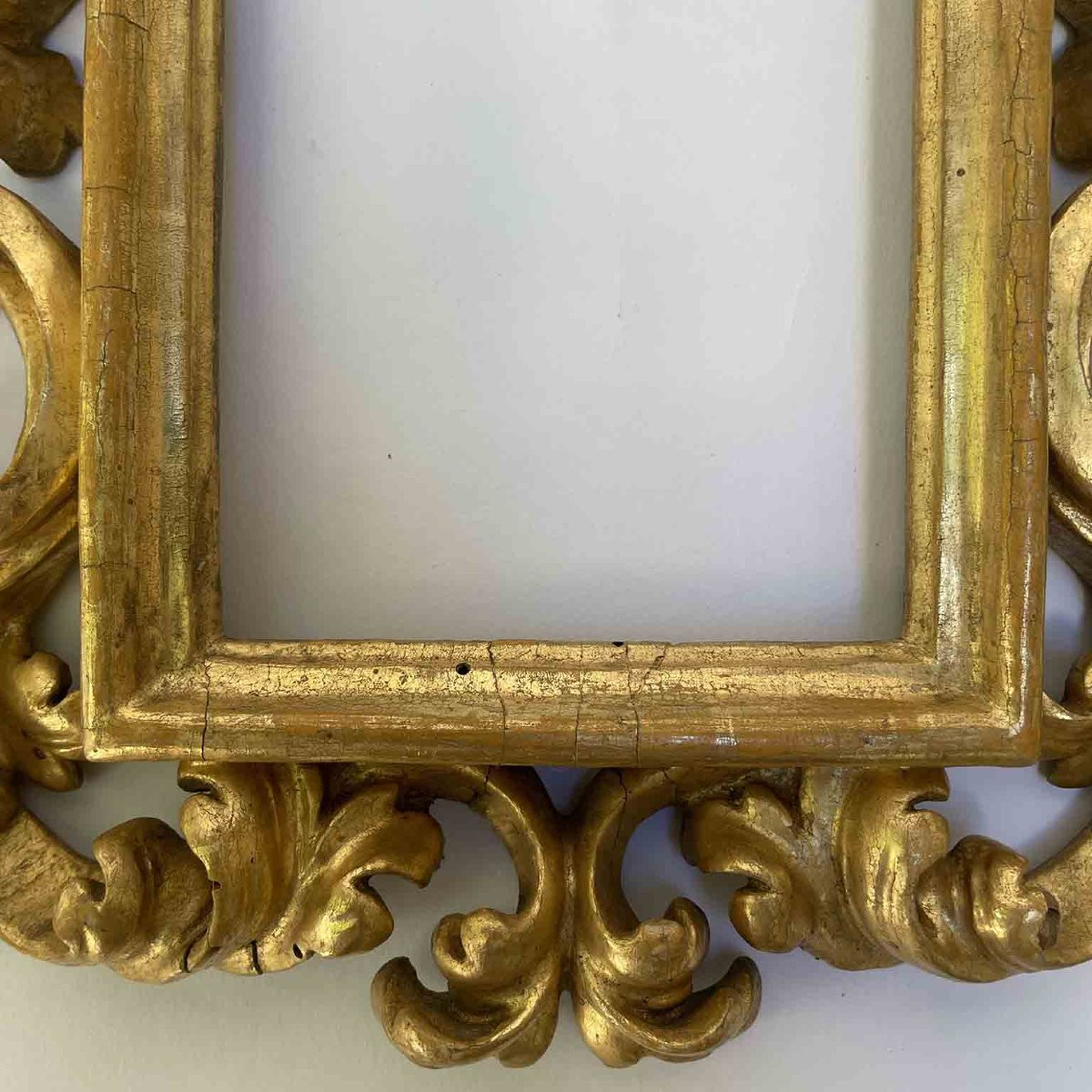 Pair Of Antique Carved And Gilded Picture Frames From Central Italy-photo-2