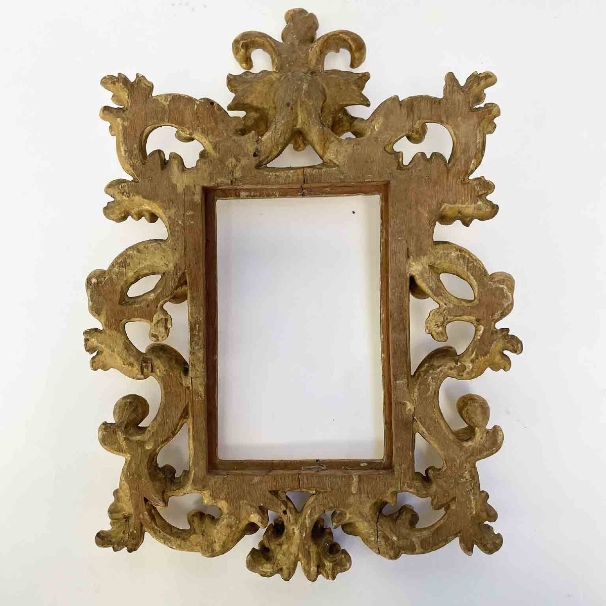 Pair Of Antique Carved And Gilded Picture Frames From Central Italy-photo-3